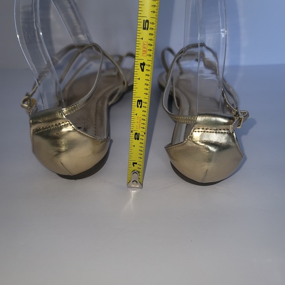 Worthington Women 7 Gold Strappy Flat Sandals Summer Party Festival GoingOut Y2K - Picture 7 of 10